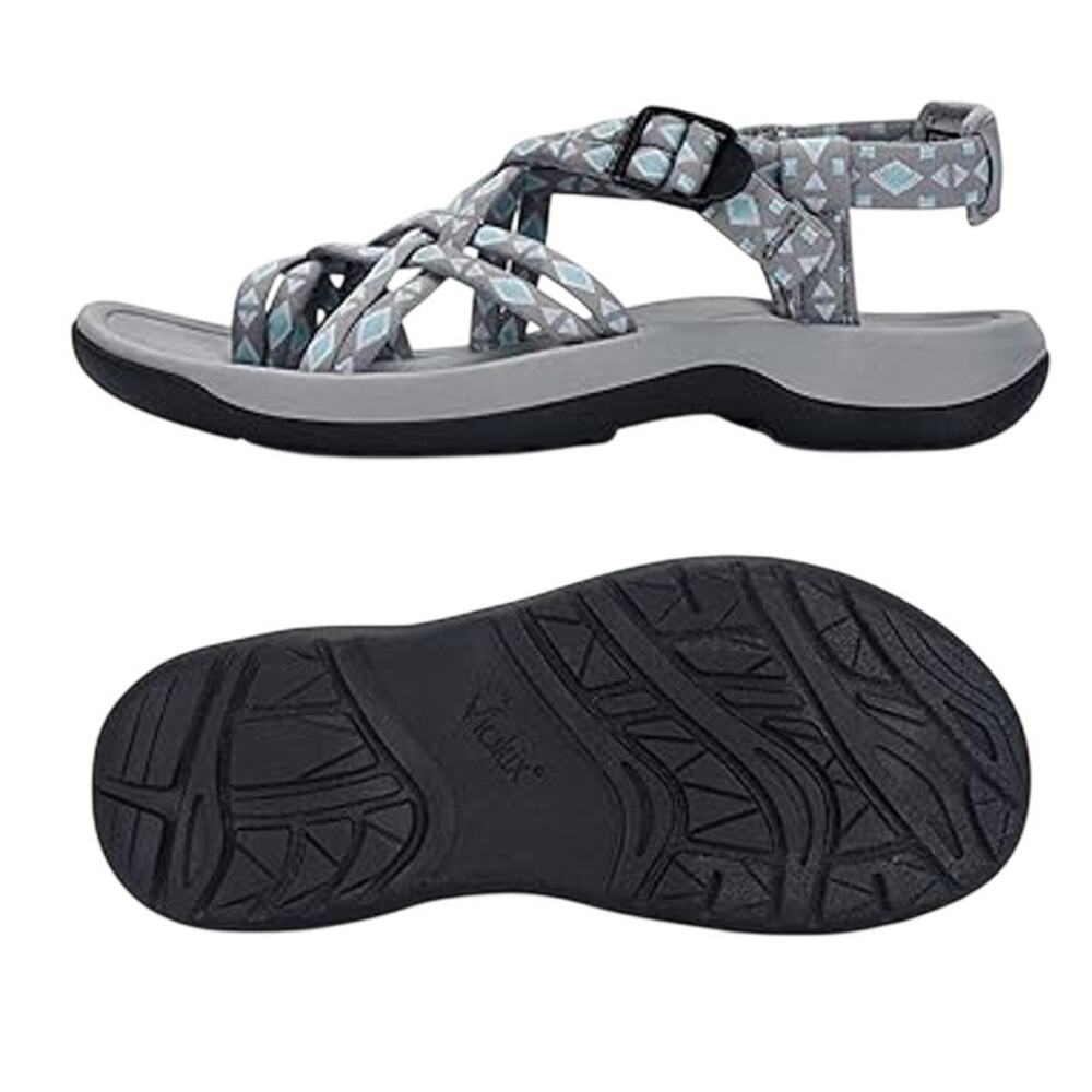 Viakix Womens Siena Hiking Sandals US 6 EU 37 Grey Black Water Resistant NIB